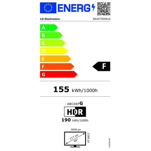 Téléviseur LED 86" (217 cm) 4K UHD AI Smart TV - 86ua75006la