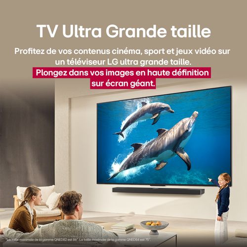 Téléviseur QNED AI 75'' 4K LG 189 cm 75QNED82A6B.AEU