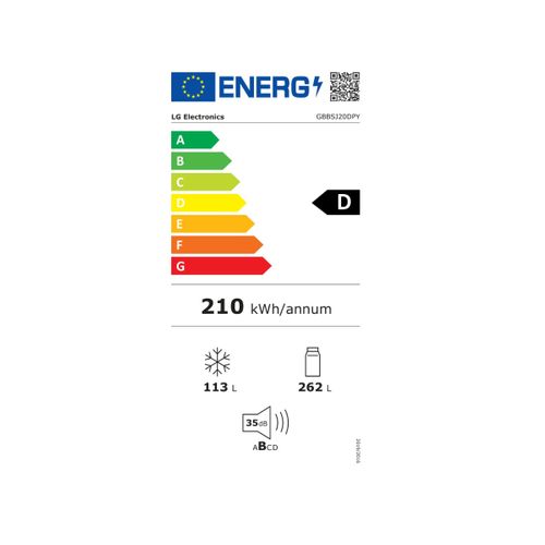 Réfrigérateur Combiné Inversé 375 l Froid ventilé - Gbbsj20dpy