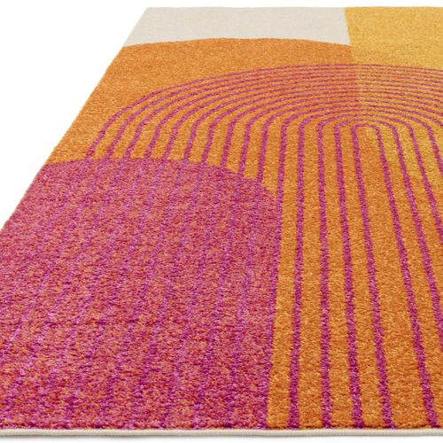 Tapis Moderne Tissé Plat Disco 200x290 Cm - Jaune