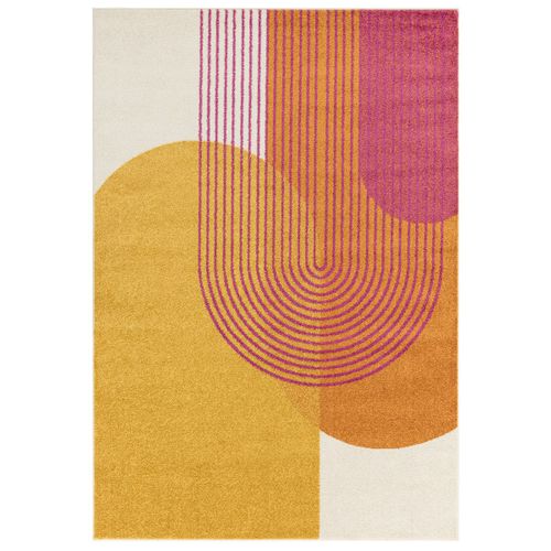 Tapis Moderne Tissé Plat Disco 200x290 Cm - Jaune