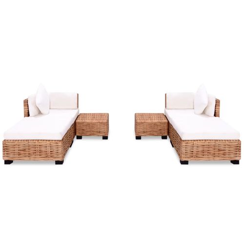 Ensemble De Canapés 16 Pièces Rotin Naturel
