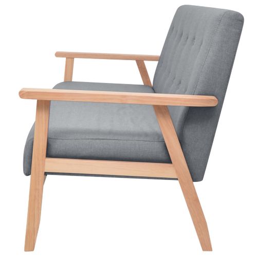 Canapé à 3 Places Tissu Gris Clair