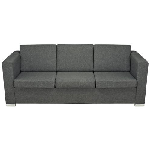 Ensemble De Canapés Deux Pièces Tissu Gris Foncé