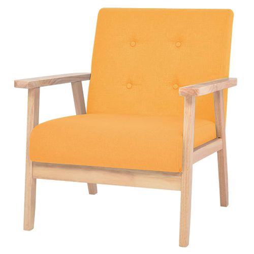 Ensemble De Canapé 2 Pièces Tissu Jaune