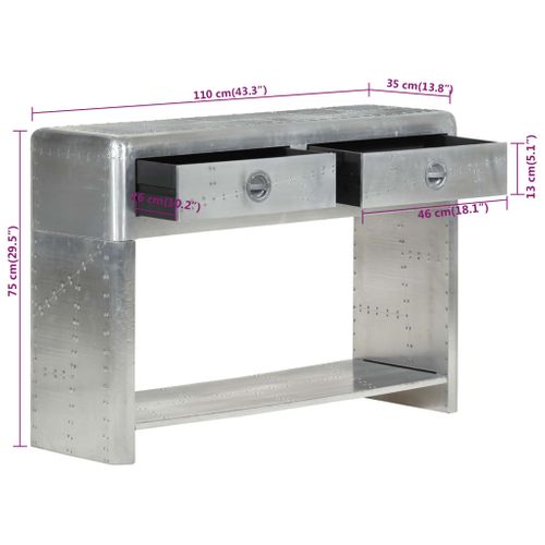 Buffet De Style Aviation 110x35x75 Cm Métal