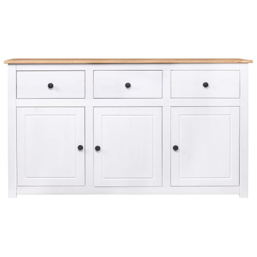 Buffet Blanc 135x40x80 Cm Pin Solide Gamme Panama