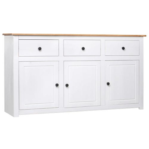 Buffet Blanc 135x40x80 Cm Pin Solide Gamme Panama