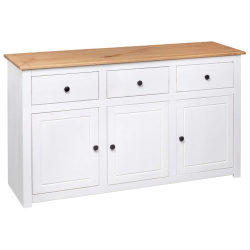 Buffet Blanc 135x40x80 Cm Pin Solide Gamme Panama
