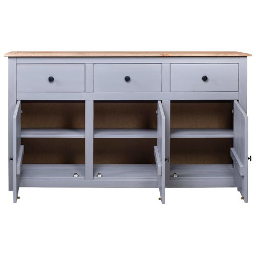 Buffet Gris 135x40x80 Cm Pin Solide Assortiment Panama