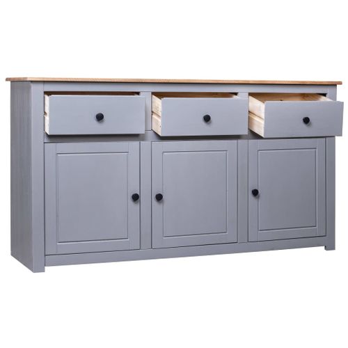Buffet Gris 135x40x80 Cm Pin Solide Assortiment Panama