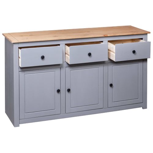 Buffet Gris 135x40x80 Cm Pin Solide Assortiment Panama