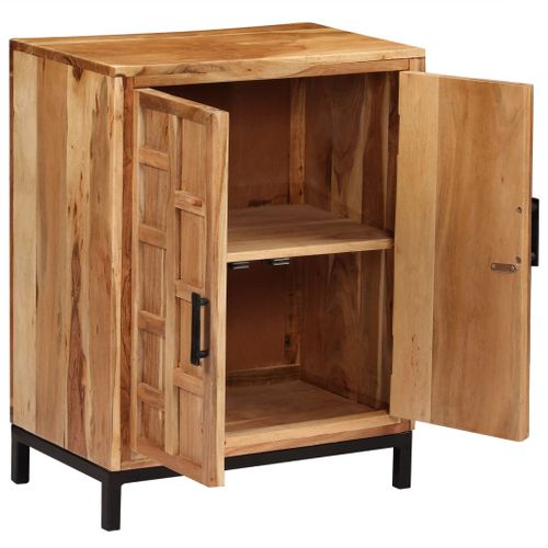 Buffet Bois D'acacia Solide 60x35x76 Cm Marron