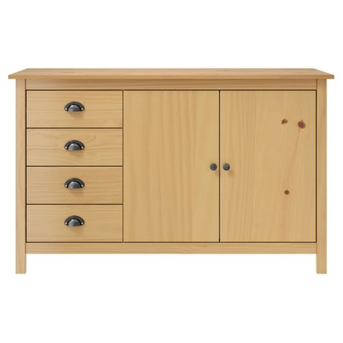 Buffet Hill Marron Miel 130x40x80 Cm Bois De Pin Solide