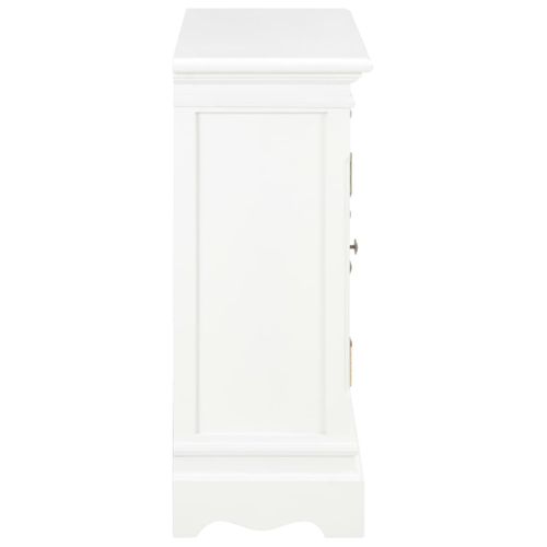 Buffet Blanc 70x28x70 Cm Bois De Pin Massif