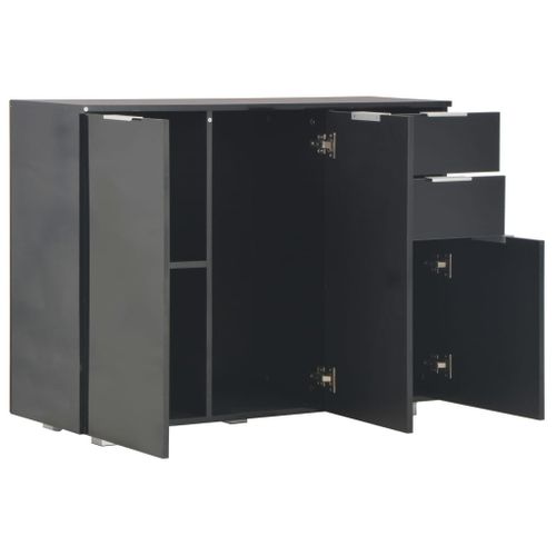 Buffet Noir Brillant 107x35x80,5 Cm