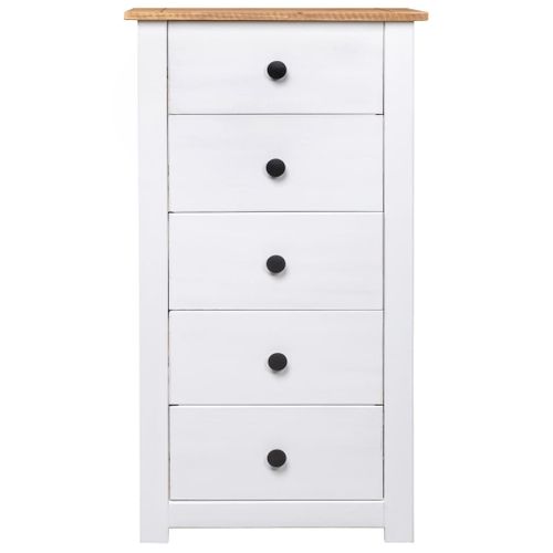 Chiffonnier 46x40x89 Cm Pin Gamme Panama - Blanc