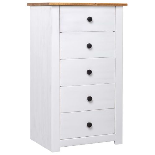 Chiffonnier 46x40x89 Cm Pin Gamme Panama - Blanc