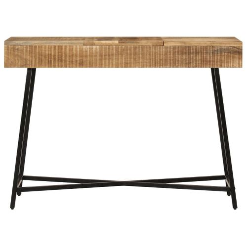 Coiffeuse 105x35x75 Cm Bois De Manguier Massif Brut Et Fer