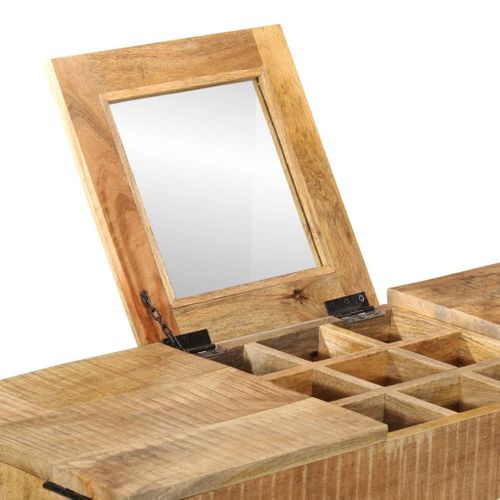 Coiffeuse 105x35x75 Cm Bois De Manguier Massif Brut Et Fer