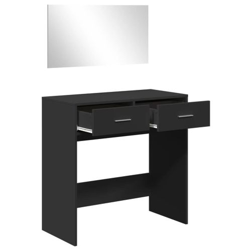 Coiffeuse Avec Miroir Noir 80x39x80 Cm