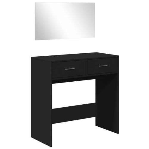 Coiffeuse Avec Miroir Noir 80x39x80 Cm