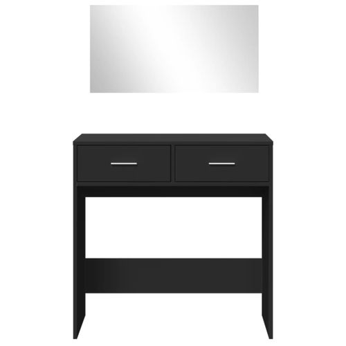 Coiffeuse Avec Miroir Noir 80x39x80 Cm