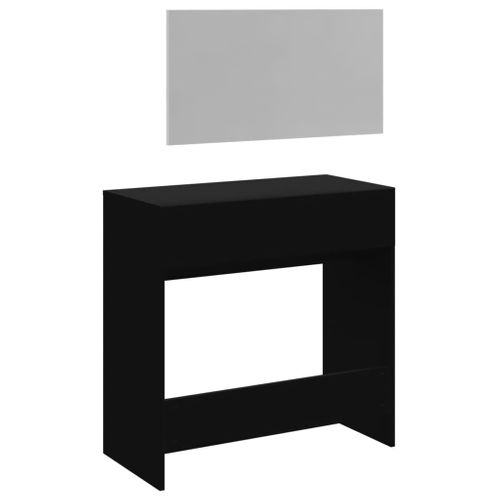 Coiffeuse Avec Miroir Noir 80x39x80 Cm