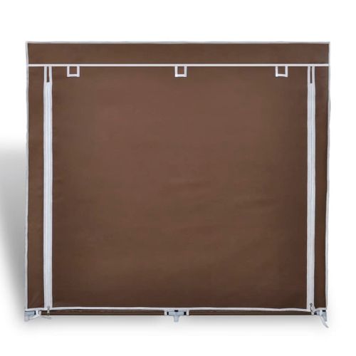 Armoire à Chaussures Avec Housse 115 X 28 X 110 Cm Tissu Marron