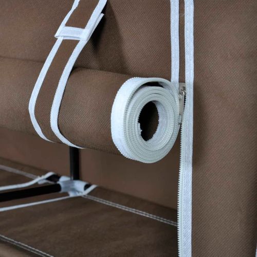 Armoire à Chaussures Avec Housse 115 X 28 X 110 Cm Tissu Marron