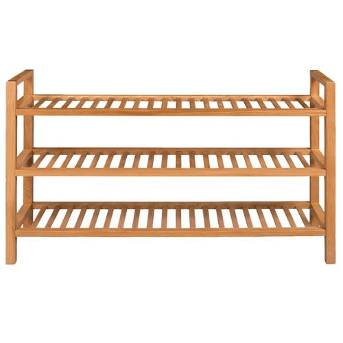 Étagère à Chaussures Avec 3 Étagères 100x27x60 Cm Chêne Massif