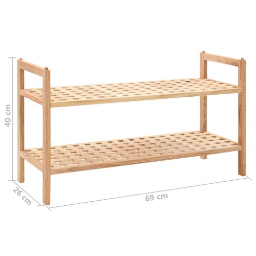 Étagère à Chaussures Bois De Noyer Massif 69 X 26 X 40 Cm