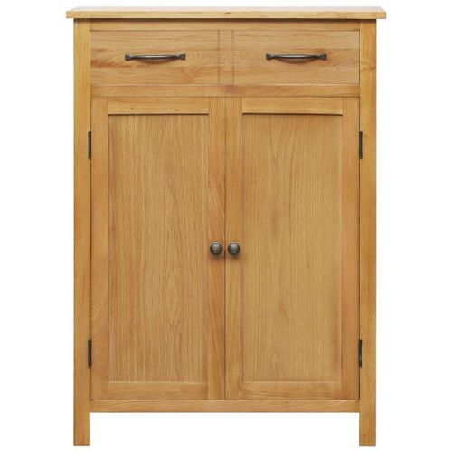 Armoire à Chaussures 76x37x105 Cm Bois De Chêne Solide