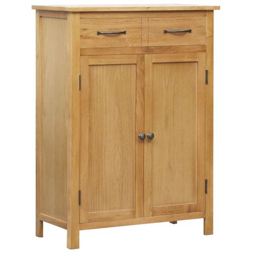 Armoire à Chaussures 76x37x105 Cm Bois De Chêne Solide
