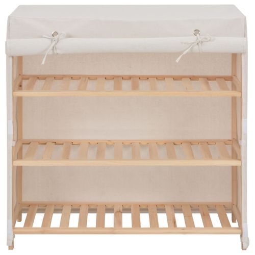 Armoire à Chaussures Avec Housse Blanc 79x40x80 Cm Tissu