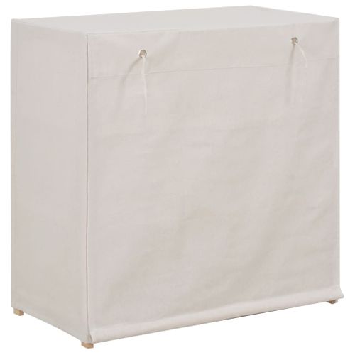 Armoire à Chaussures Avec Housse Blanc 79x40x80 Cm Tissu
