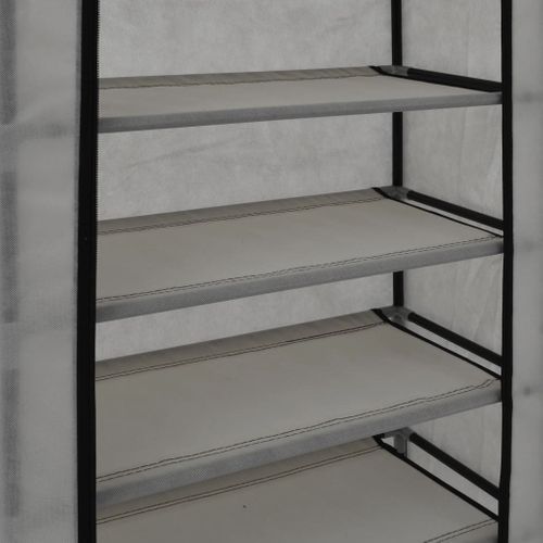 Armoire à Chaussures Avec Housse Gris 58x28x106 Cm Tissu