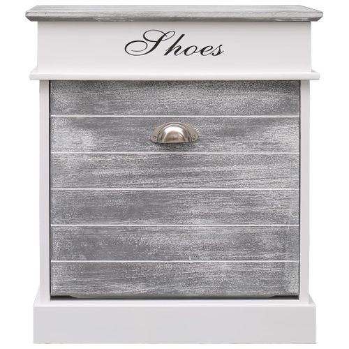 Armoire à Chaussures Gris 50 X 28 X 58 Cm Bois De Paulownia