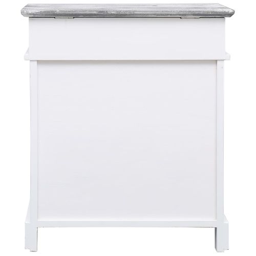 Armoire à Chaussures Gris 50 X 28 X 58 Cm Bois De Paulownia