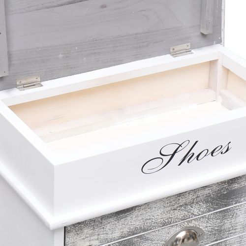 Armoire à Chaussures Gris 50 X 28 X 58 Cm Bois De Paulownia