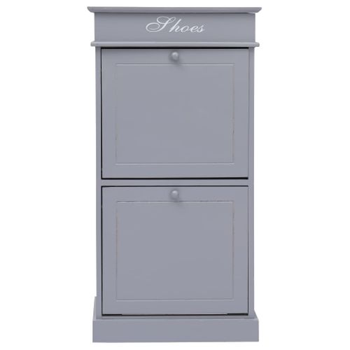Armoire à Chaussures Gris 50 X 28 X 98 Cm Bois De Paulownia