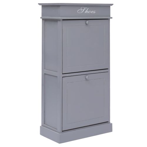 Armoire à Chaussures Gris 50 X 28 X 98 Cm Bois De Paulownia