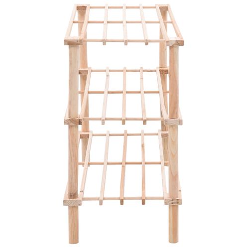 Range-chaussures à 3 Étagères Bois De Sapin Solide