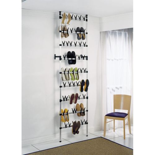 Étagère à Chaussures Télescopique Avec Barres Aluminium