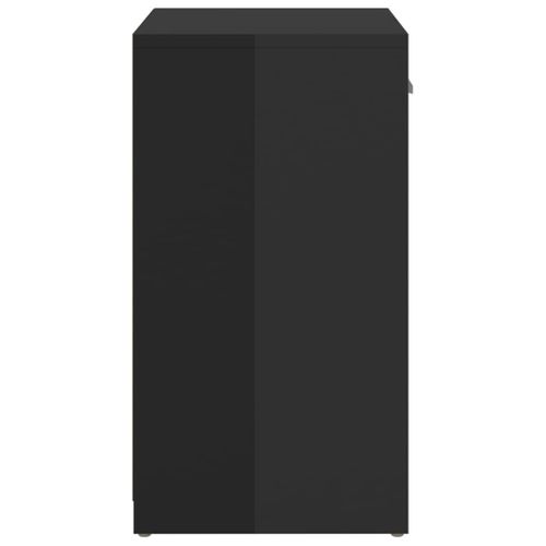 Banc à Chaussures Noir Brillant 94,5x31x57 Cm Aggloméré