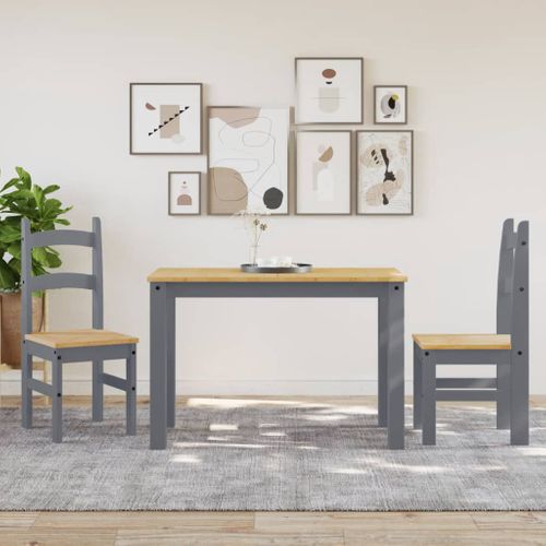 Chaises à Manger Lot De 2 Gris 40x46x99 Cm Bois Massif De Pin