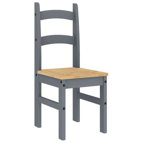Chaises à Manger Lot De 2 Gris 40x46x99 Cm Bois Massif De Pin