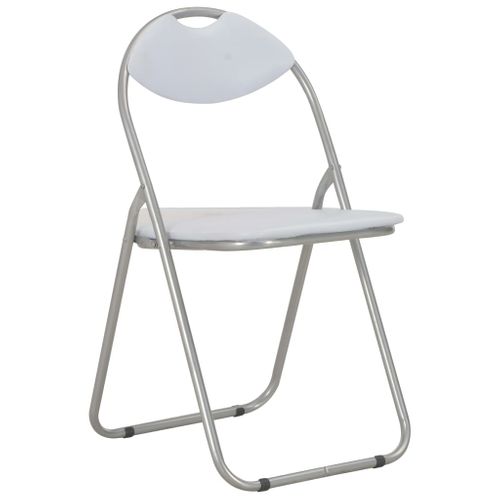 Chaises Pliantes à Manger Lot De 6 Blanc Similicuir