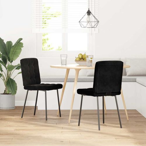 Chaises à Manger Lot De 2 Noir Velours