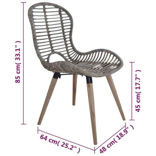 Chaises à Manger Lot De 2 Marron Rotin Naturel
